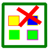 Tabla con un recuadro tachado.