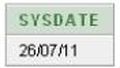 Aplicación de la función fecha que da como resultado el día en el que se ejecuta, en el ejemplo, el 26 de julio de 2011.