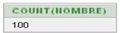 Aplicación de la función que cuenta los valores del campo que pongamos como argumento, en este ejemplo queremos contar los nombres y obtenemos 100.
