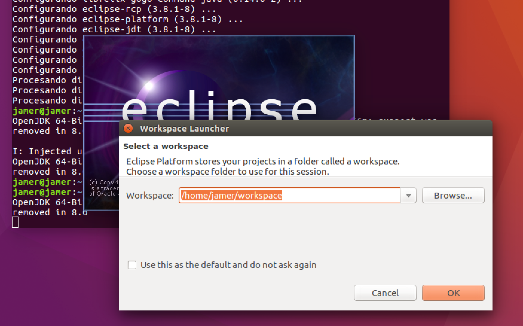 Ejecución de Eclipse en GNU/Linux