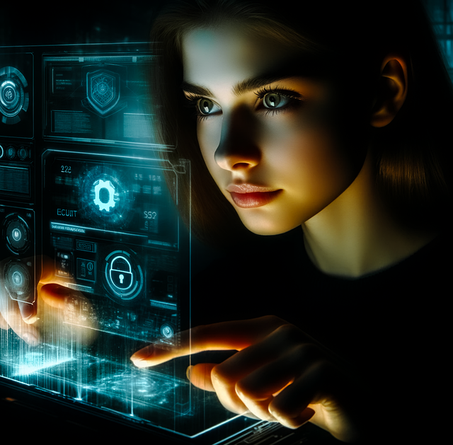 En la imagen se observa una chica joven accediendo a información a través de un recurso tecnológico.