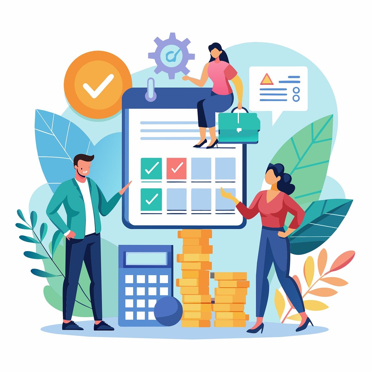 Grupo de personas alrededor de calendario