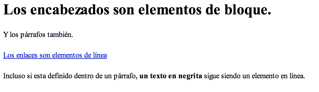 Elementos de linea y de bloque