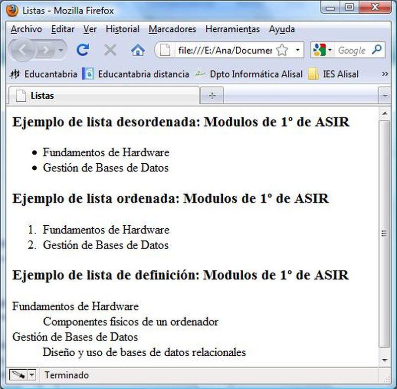 Previsualización del código HTML