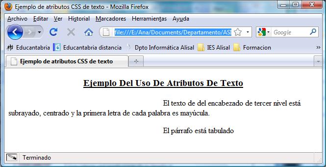 Previsualización del código HTML