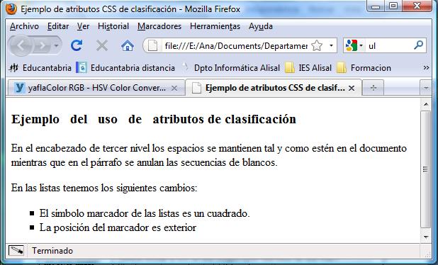 Previsualización del código HTML