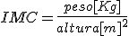 Fórmula del IMC