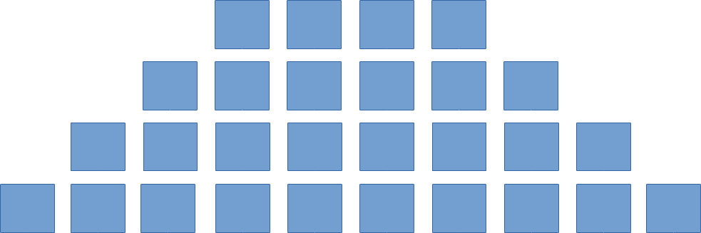 Disposición de butacas en forma de triángulo