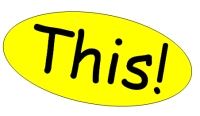 This. Palabra “This!” encerrada en un óvalo amarillo.