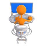 Trabajando con el ordenador.