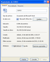 Propiedades de un archivo en Windows.