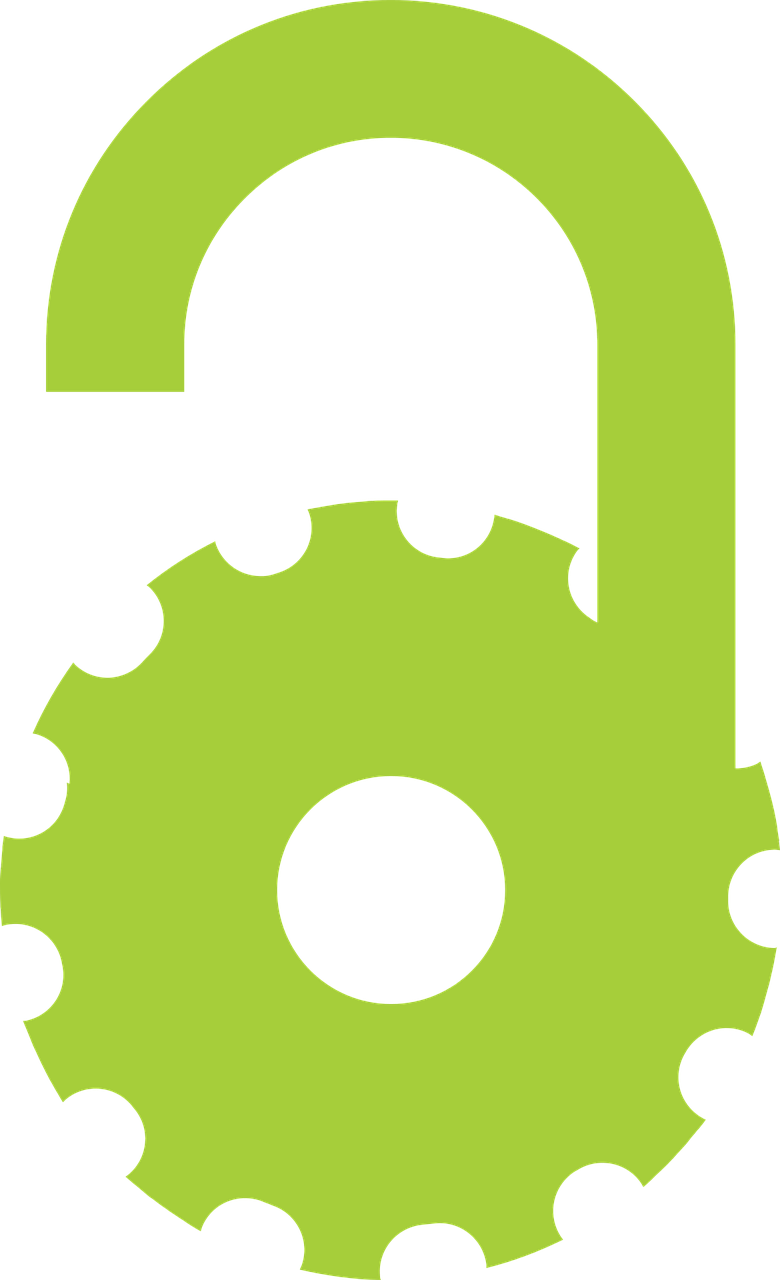 Rueda de engranaje con forma de candado abierto