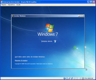 Captura_3. Primera pantalla del instalador de Windows 7, en la que se muestra el botón para iniciar la instalación.