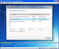 Captura_18. Ventana con las particiones lista para la instalación.