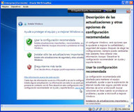 Captura_39. Ventana de ayuda sobre actualizaciones y otras opciones de configuración recomendadas.