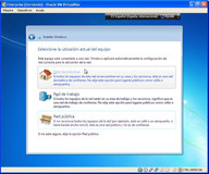 Ventana para la configuración del tipo de red del equipo.