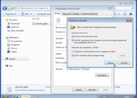 Muestra la ventana con la ficha  General, opción Avanzadas y se activa la casilla Cifrar contenido para proteger datos.