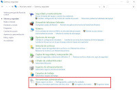 Muestra los grupos de primer nivel del nivel de Sistema y seguridad. Remarcando en rectángulo rojo el grupo de Herramientas administrativas.