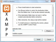 Pantalla de instalación/configuración del servidor Apache con Xampp en Window.