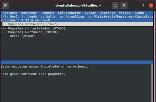 Captura que muestra la aplicación aptitude