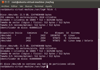 Captura de pantalla del administrador del comando fdisk.