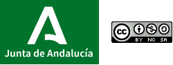 Logotipos de la Junta de Andalucía y licencia Creative Commons